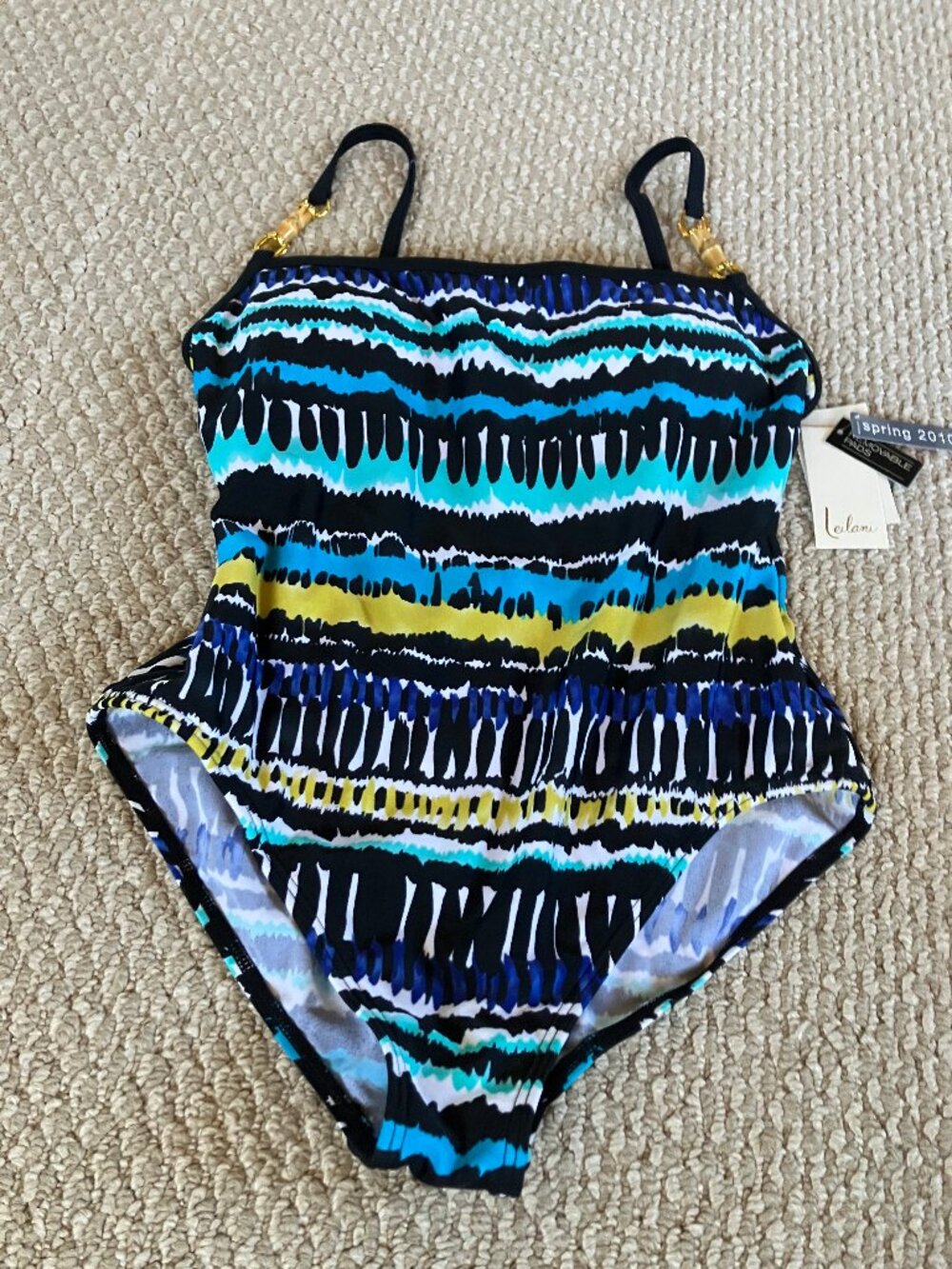 NWT Quiksilver Leilani Multi Color One Piece Swim Suit Women's Size 6